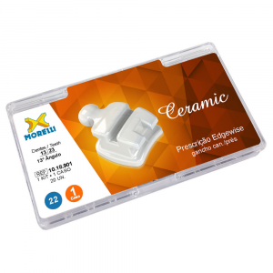 Kit de Bráquetes 1 caso Prescrição Edgewise - Ceramic .022" - Gancho Can./Prés - Morelli