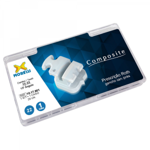 Kit de Bráquetes 1 caso Prescrição Roth - Composite .022" - Gancho Can./Prés - Morelli