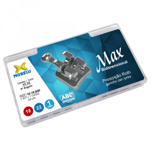 Kit de Bráquetes 1 caso Prescrição Roth-Max Bidimensional .018"/.022"-Can. 9° Ang.-Gancho Can./Prés - Morelli