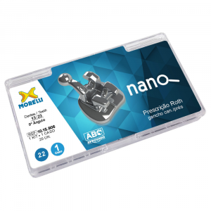 Kit de Bráquetes 1 caso Prescrição Roth - Nano .022" - Can. 9° Ang. - Gancho Can./Prés - Morelli