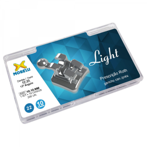 Kit de Bráquetes 10 casos Prescrição Roth - Light .022" - Can. Sup.13° Ang. - Gancho Can./Prés – Morelli
