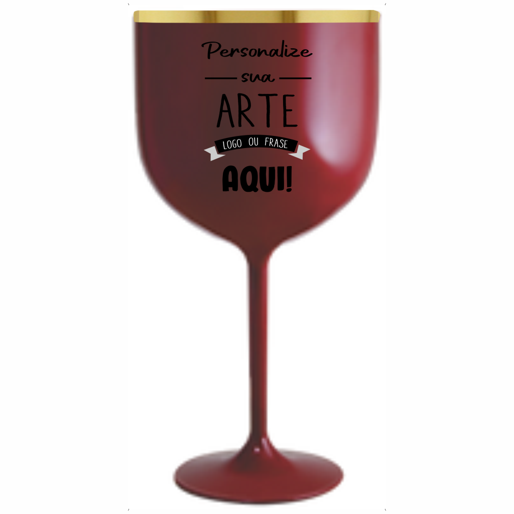 Taça Gin Vermelho Leitoso 580 ml com Borda Personalizada