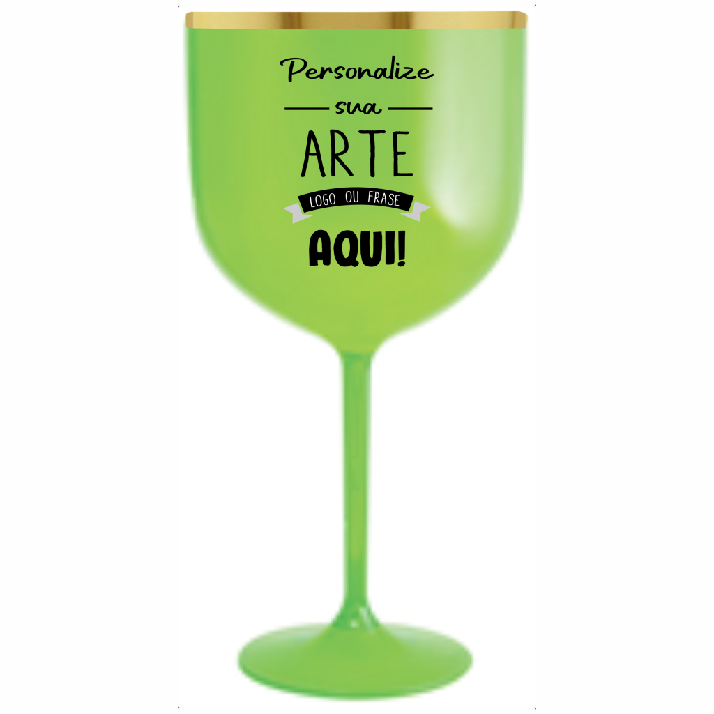 Taça Gin Verde Neon 580 ml com Borda Personalizada