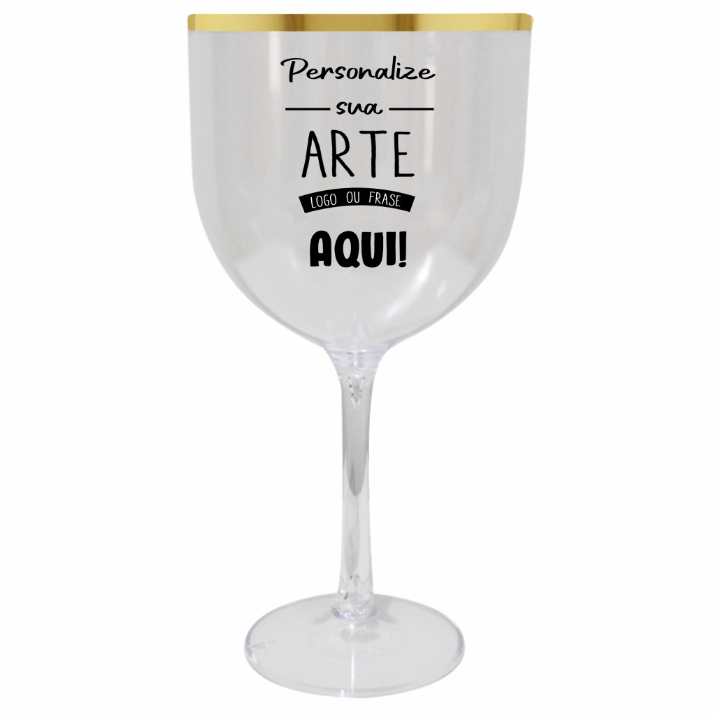 Taça Gin transparente 580 ml com Borda Personalizada