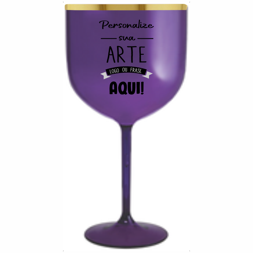 Taça Gin Roxo 580 ml com Borda Personalizada