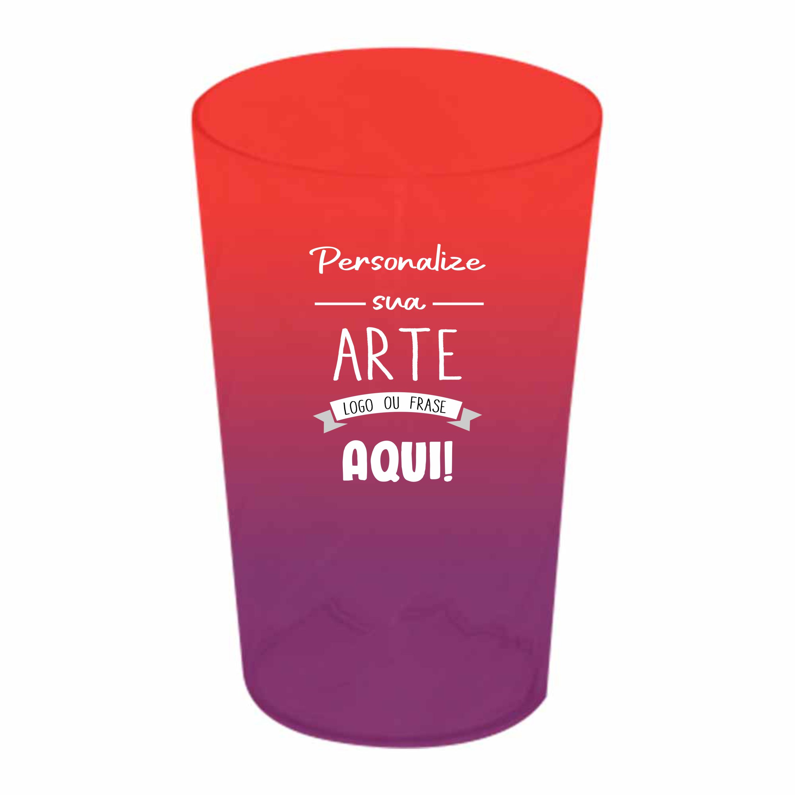 Copo Twister Bicolor vermelho e roxo 750 ml Personalizado