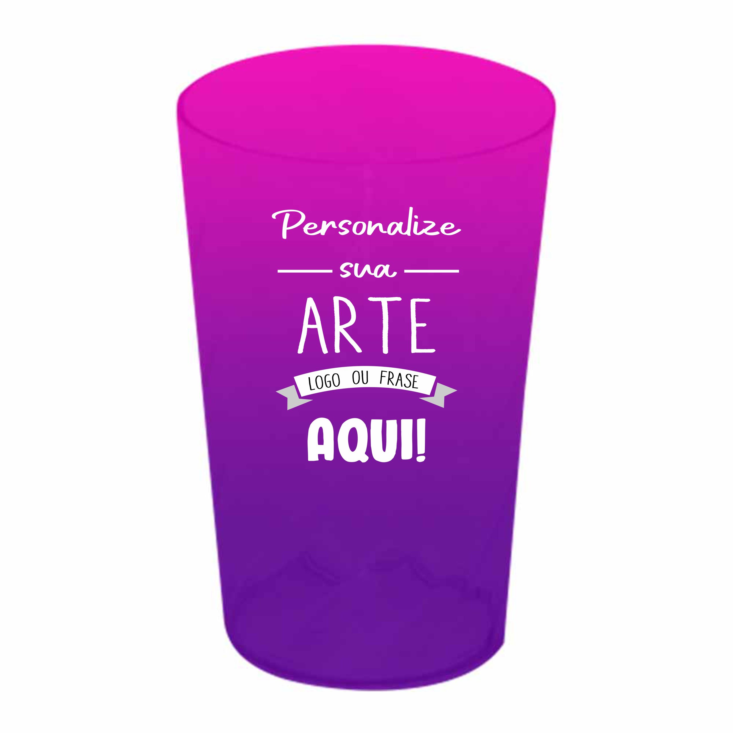 Copo Twister Bicolor rosa flúor e roxo 750 ml Personalizado