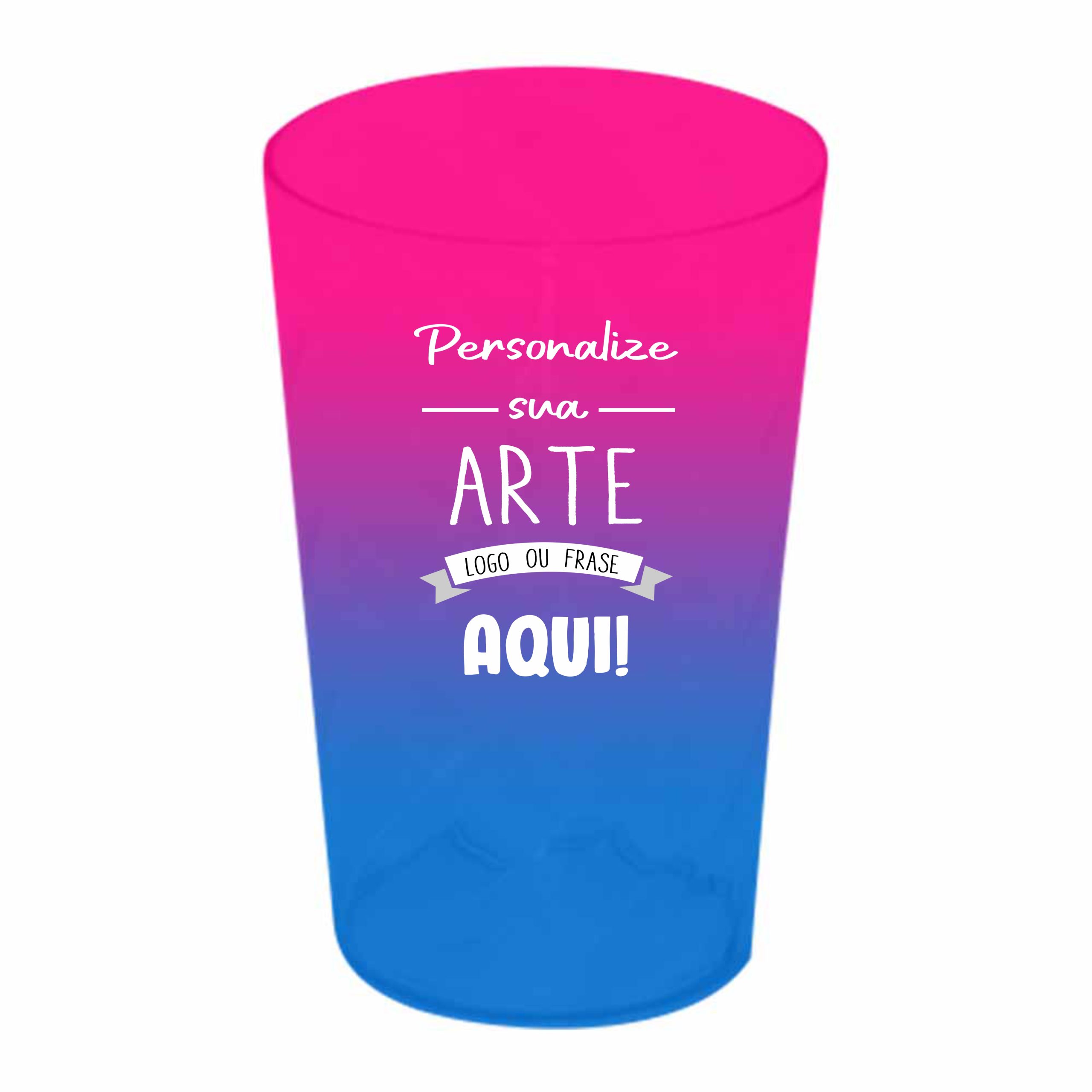 Copo Twister Bicolor rosa flúor e azul royal 750 ml Personalizado