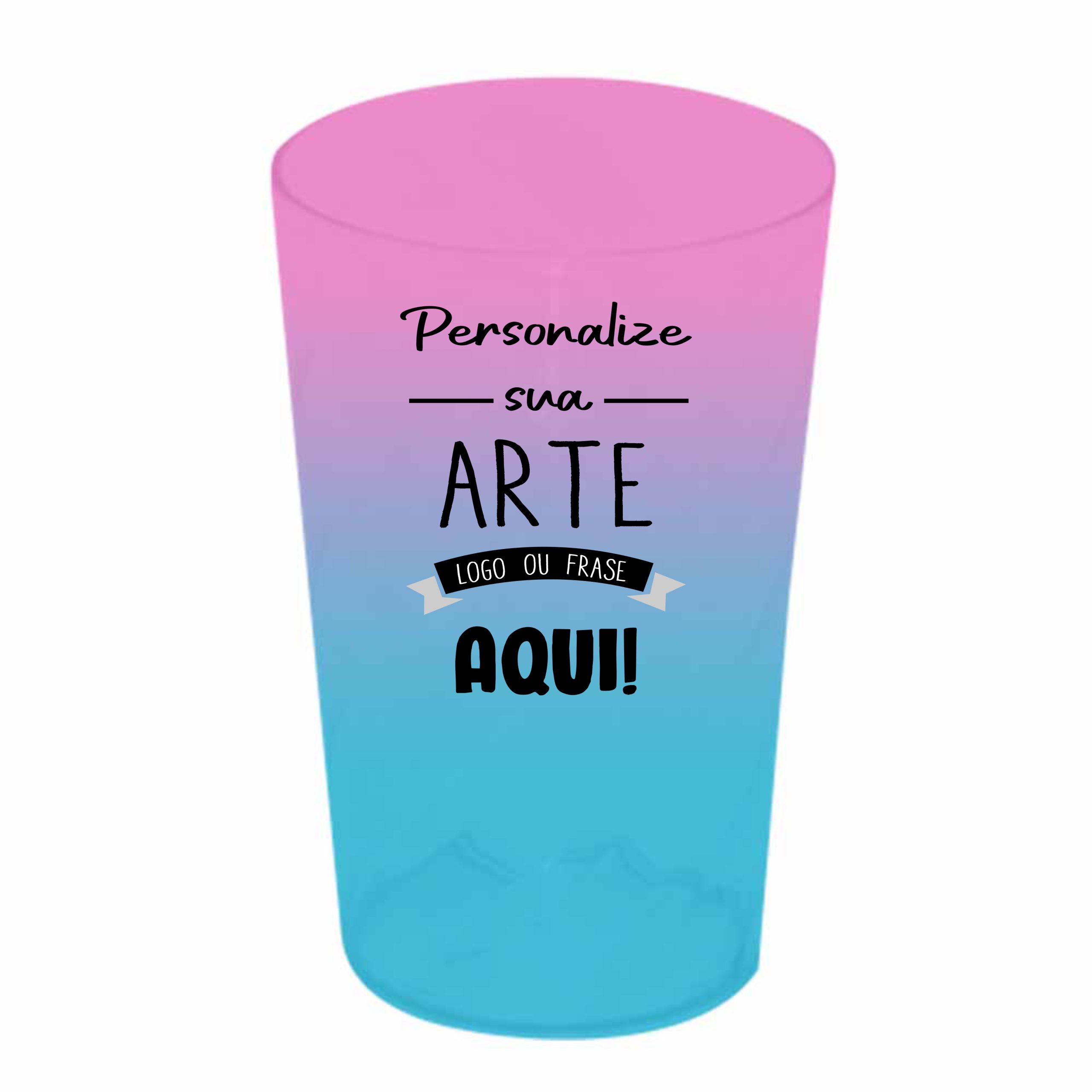 Copo Twister Bicolor rosa bebe e azul bebe 750 ml Personalizado