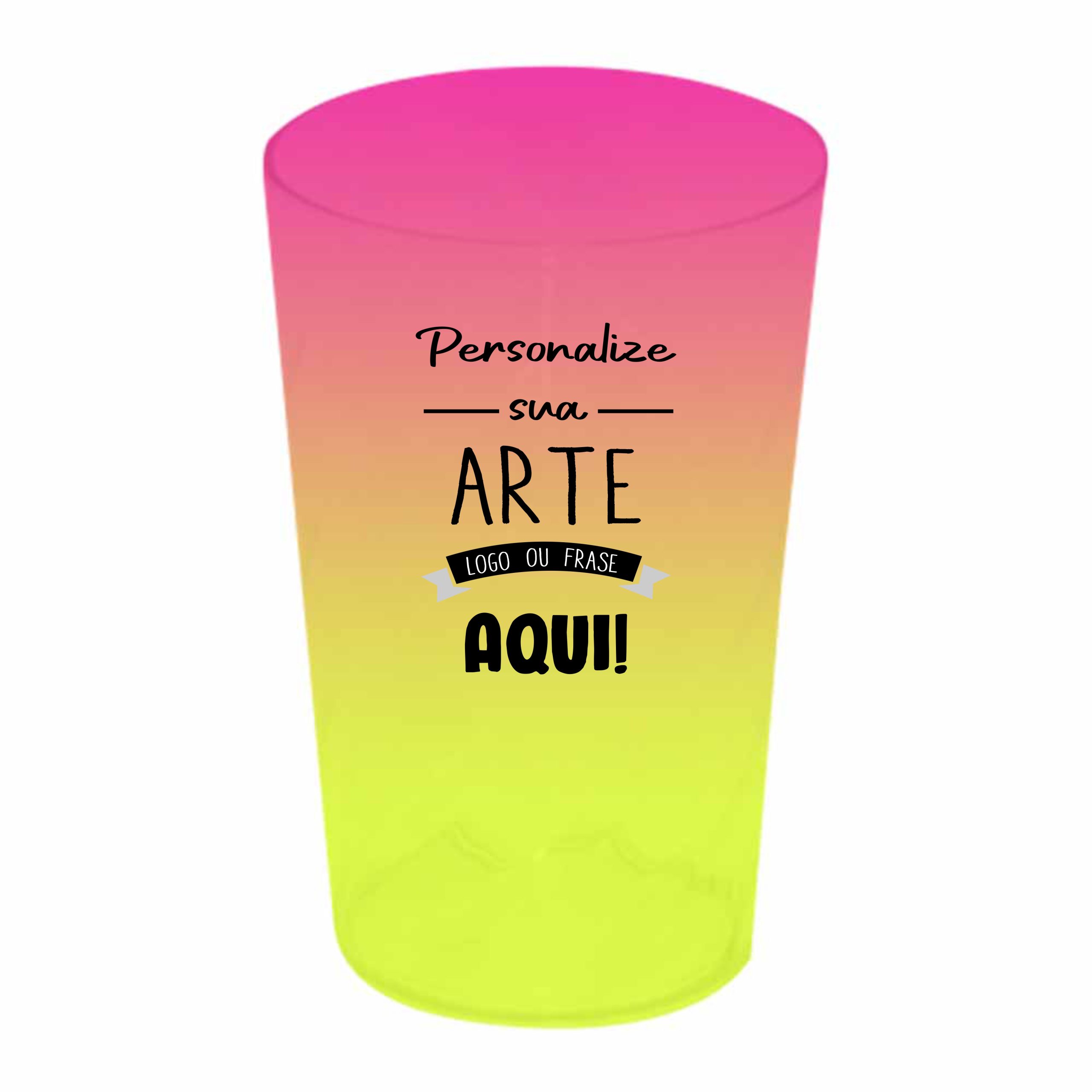 Copo Twister Bicolor rosa flúor e amarelo flúor  750 ml Personalizado