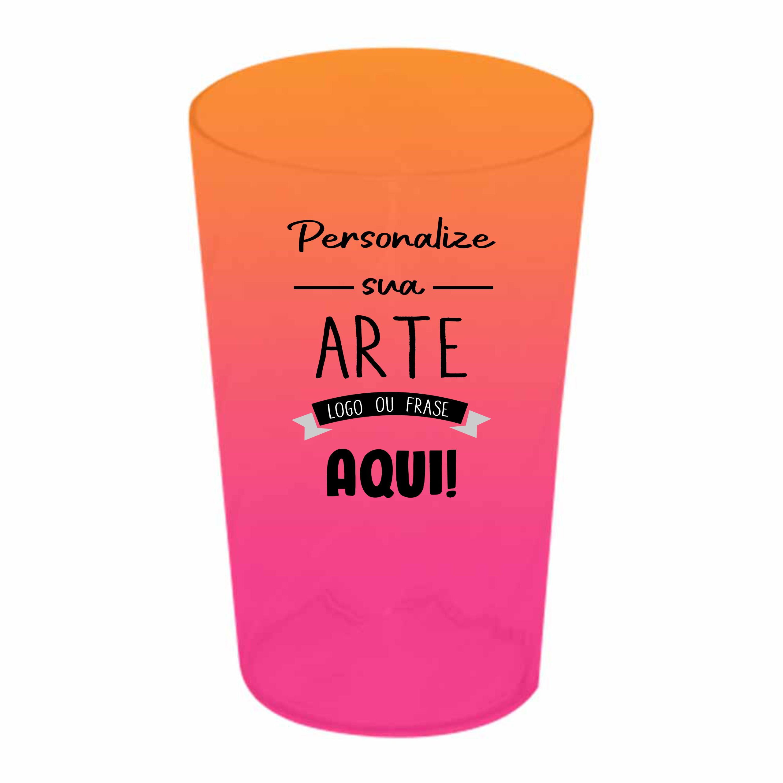 Copo Twister Bicolor laranja e rosa fluor  750 ml Personalizado