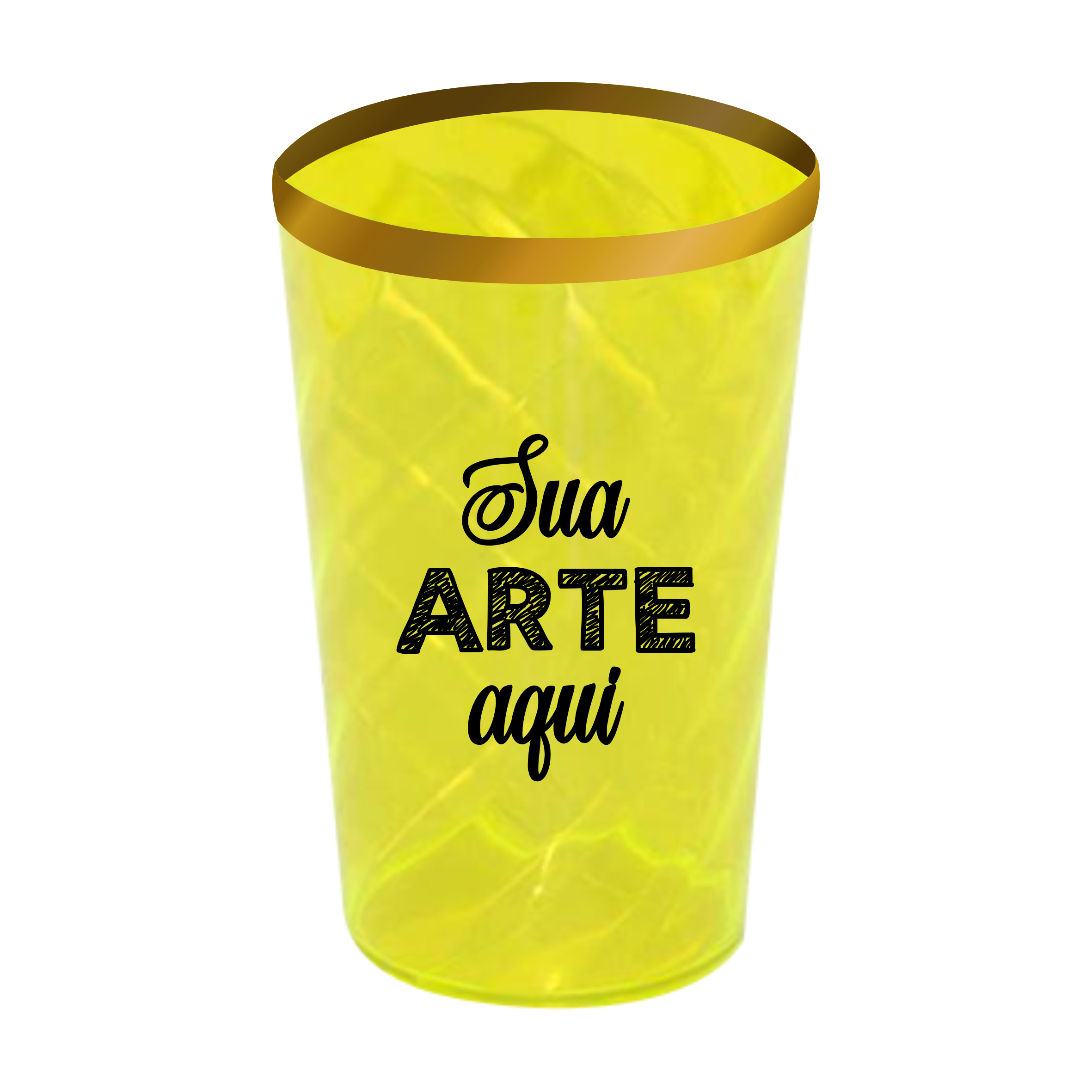 Copo Twister Amarelo Neon com borda 550 ml Personalizado