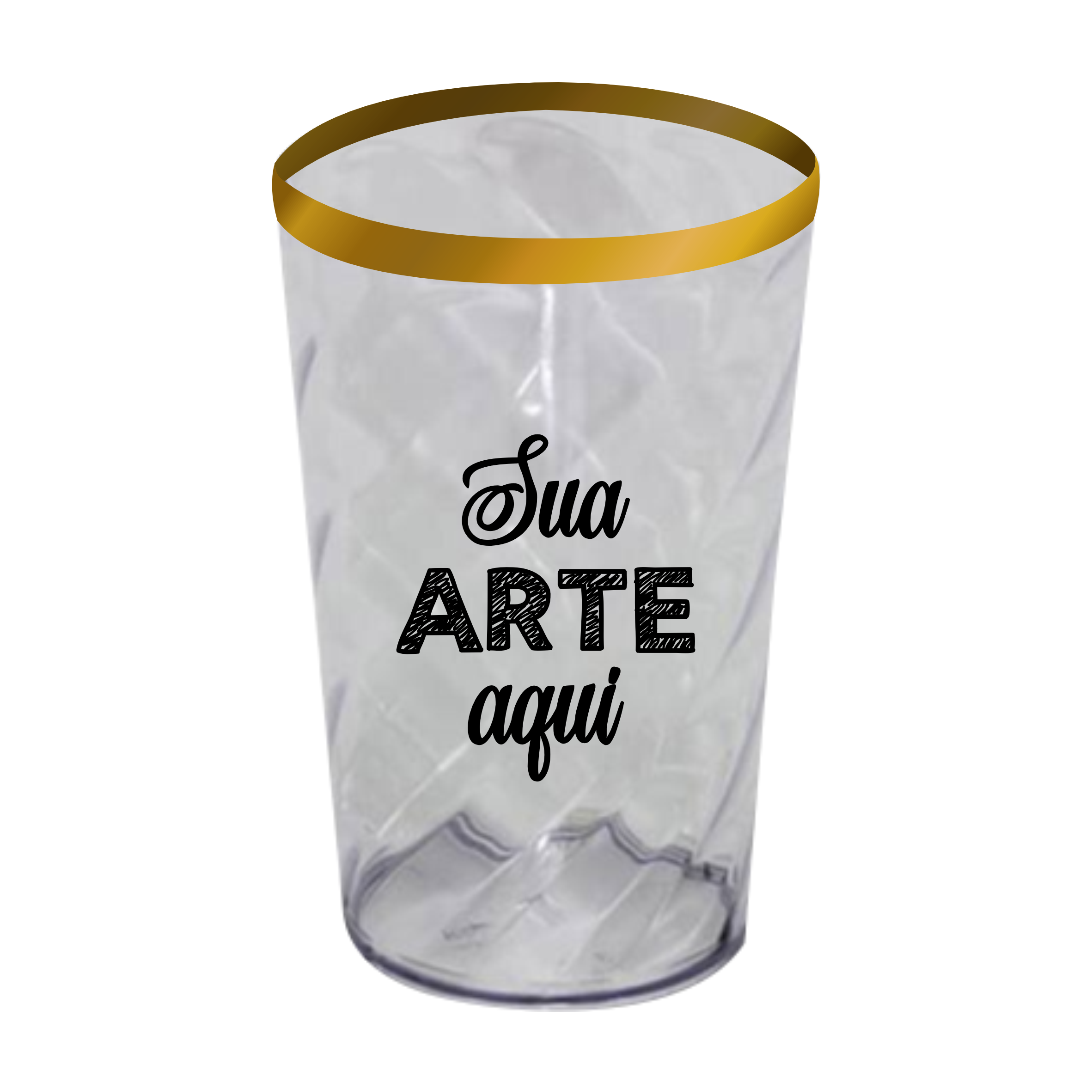 Copo Twister Transparente com borda 550 ml Personalizado
