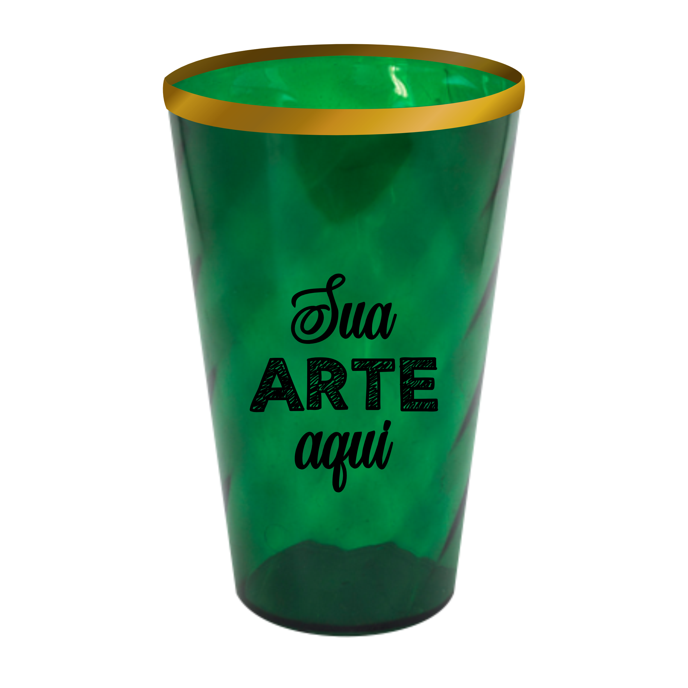 Copo Twister Verde com borda 550 ml Personalizado