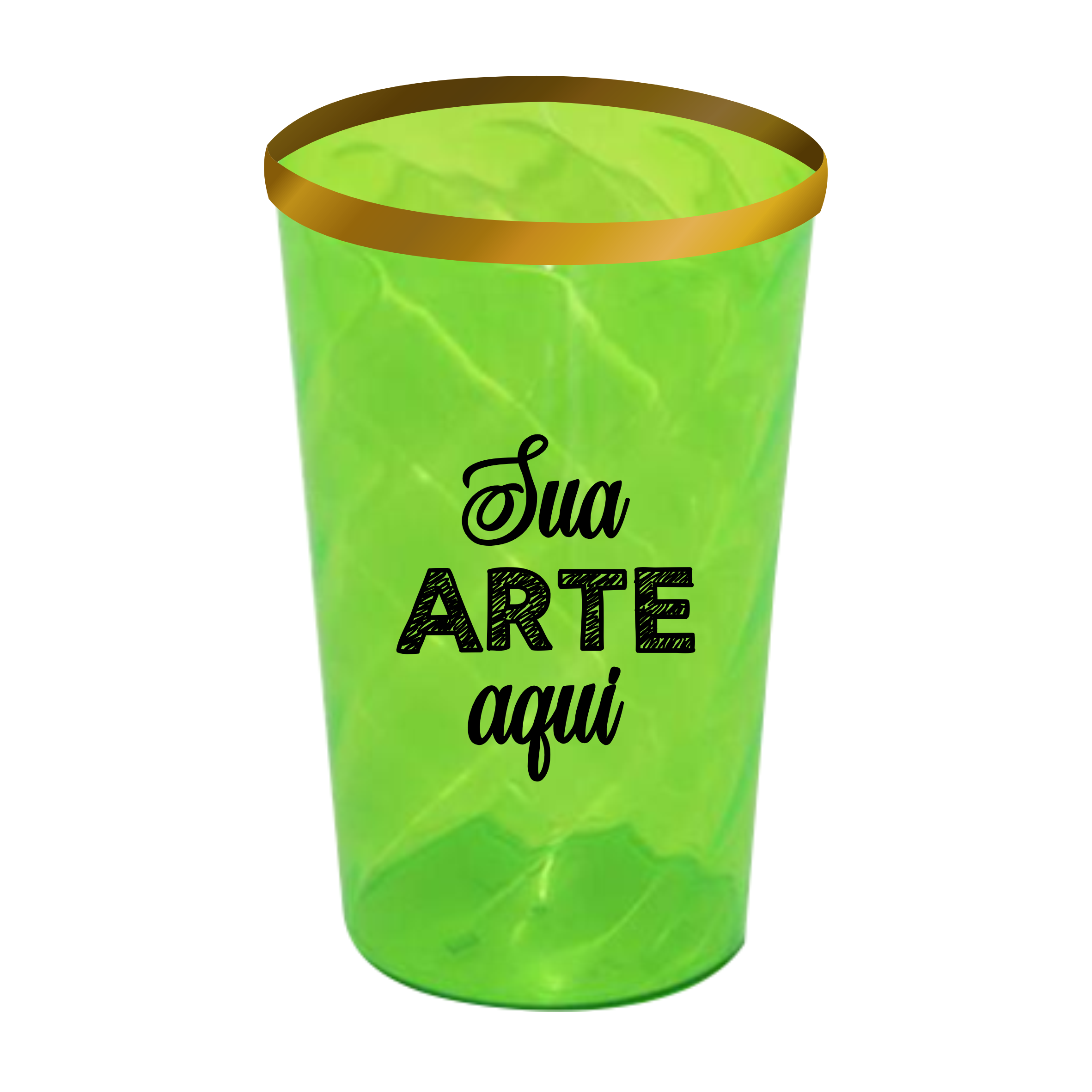 Copo Twister Verde Neon com borda 550 ml Personalizado