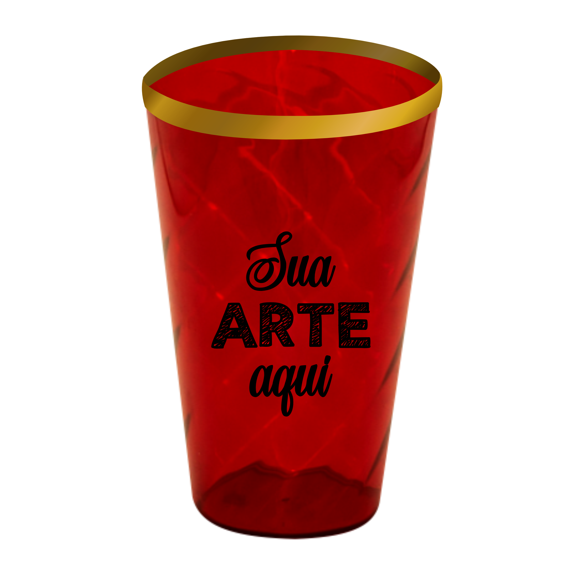 Copo Twister Vermelho com borda 550 ml Personalizado