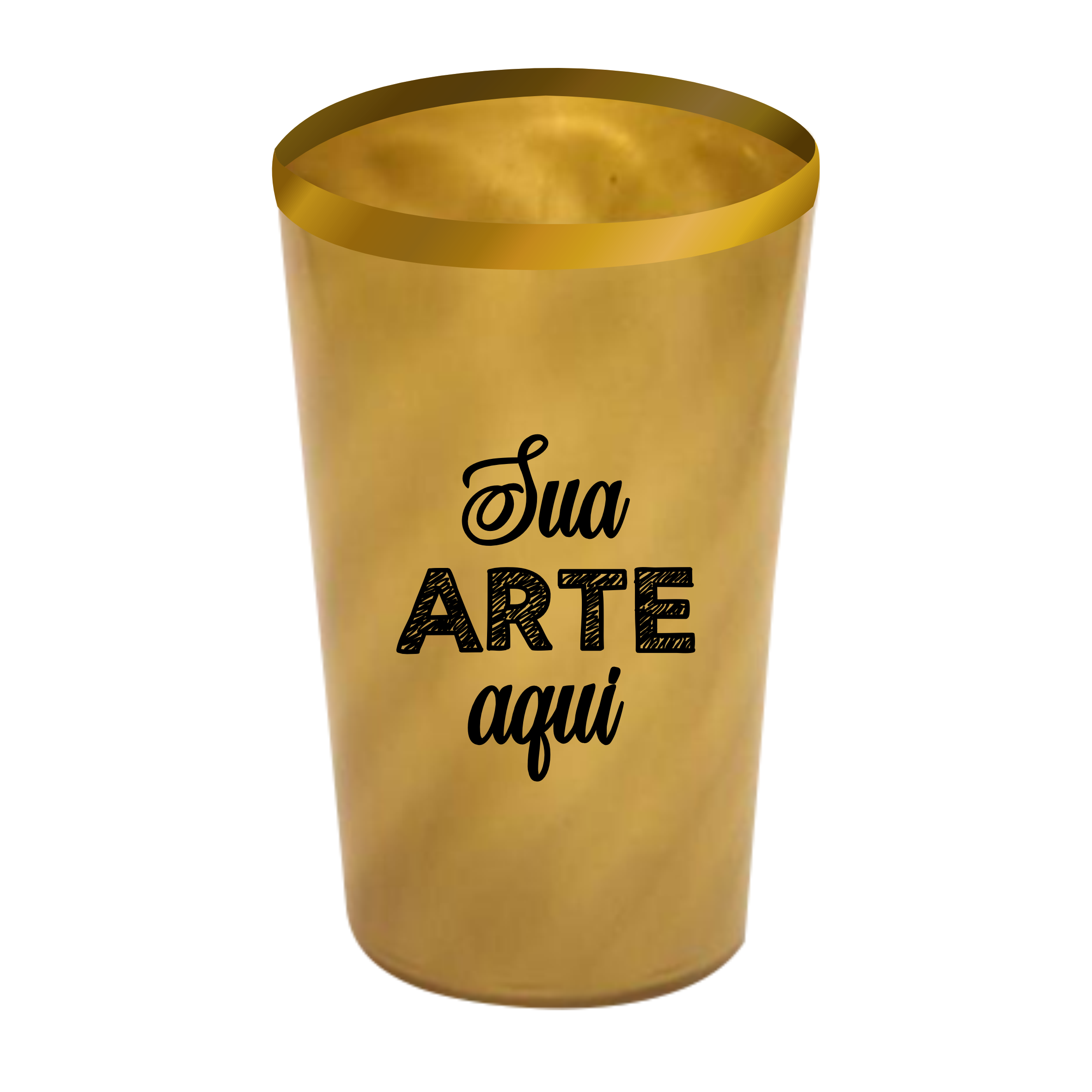 Copo Twister Dourado com borda 550 ml Personalizado