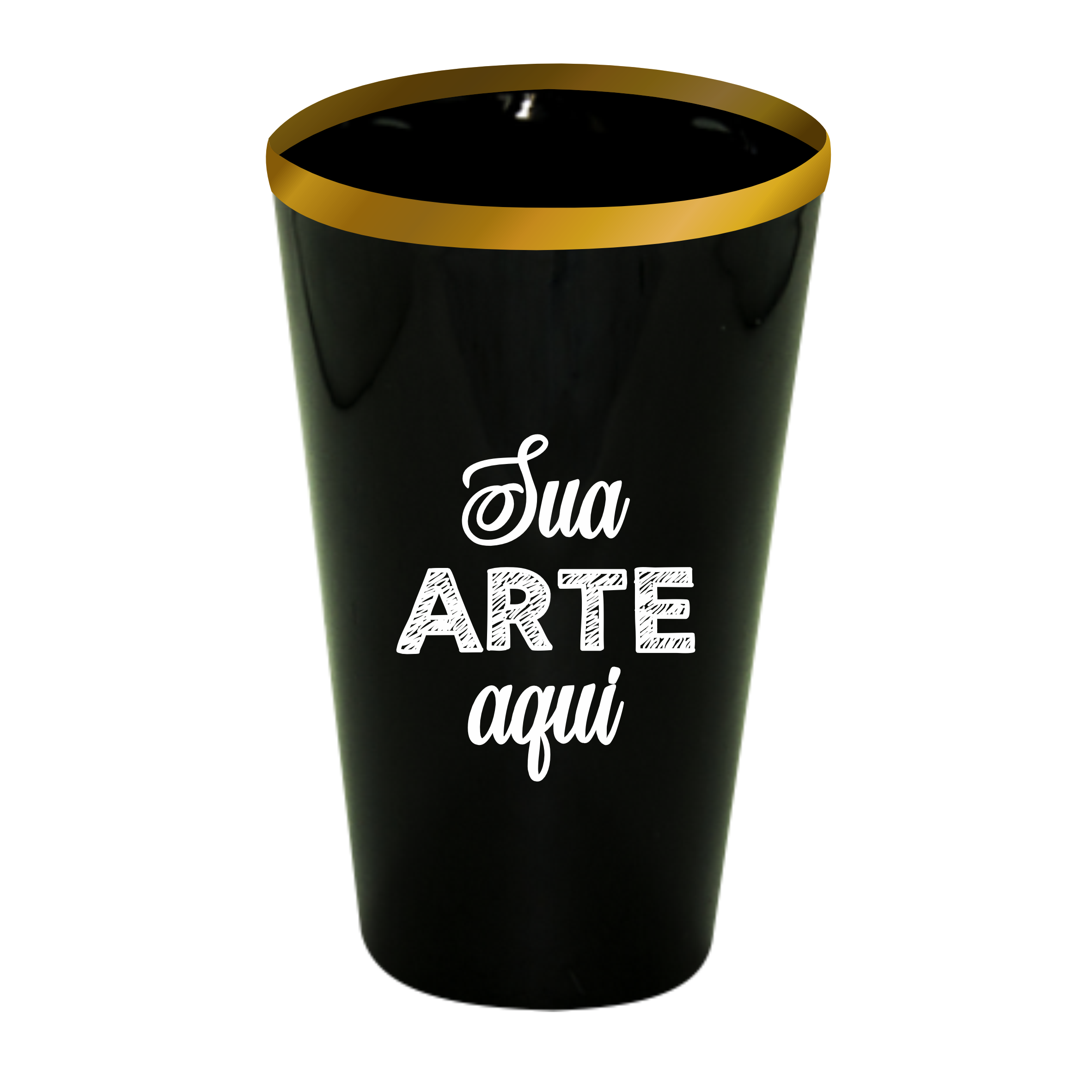 Copo Twister Preto com borda 550 ml Personalizado