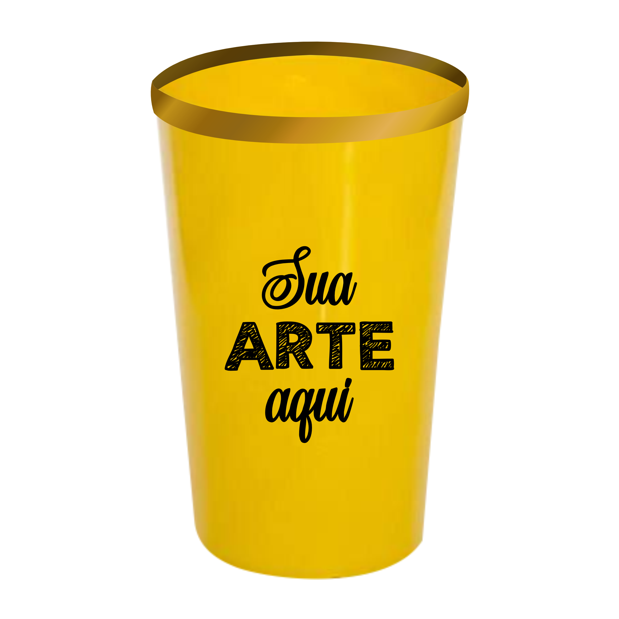 Copo Twister Amarelo com borda 550 ml Personalizado