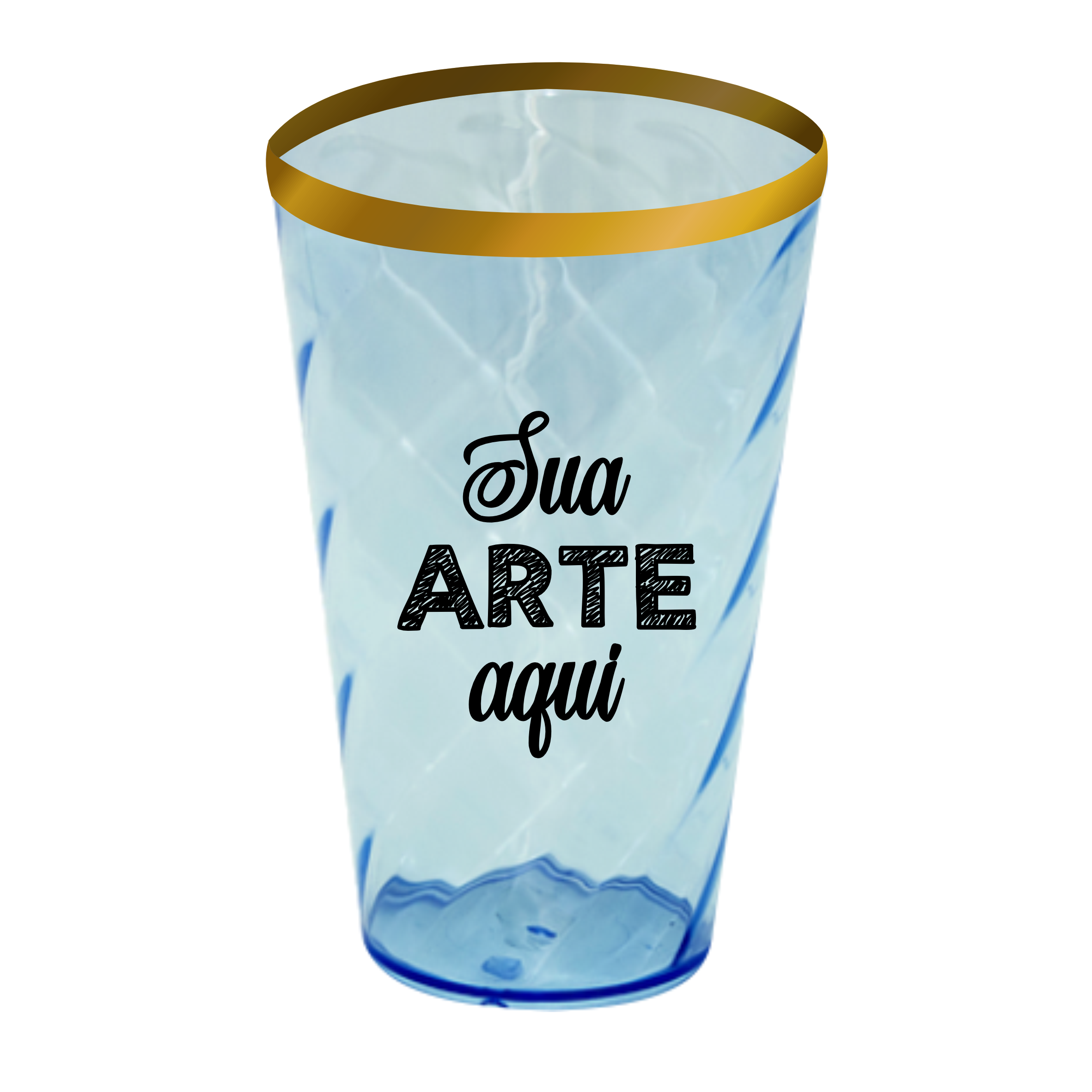 Copo Twister Azul Bebe com borda 550 ml Personalizado