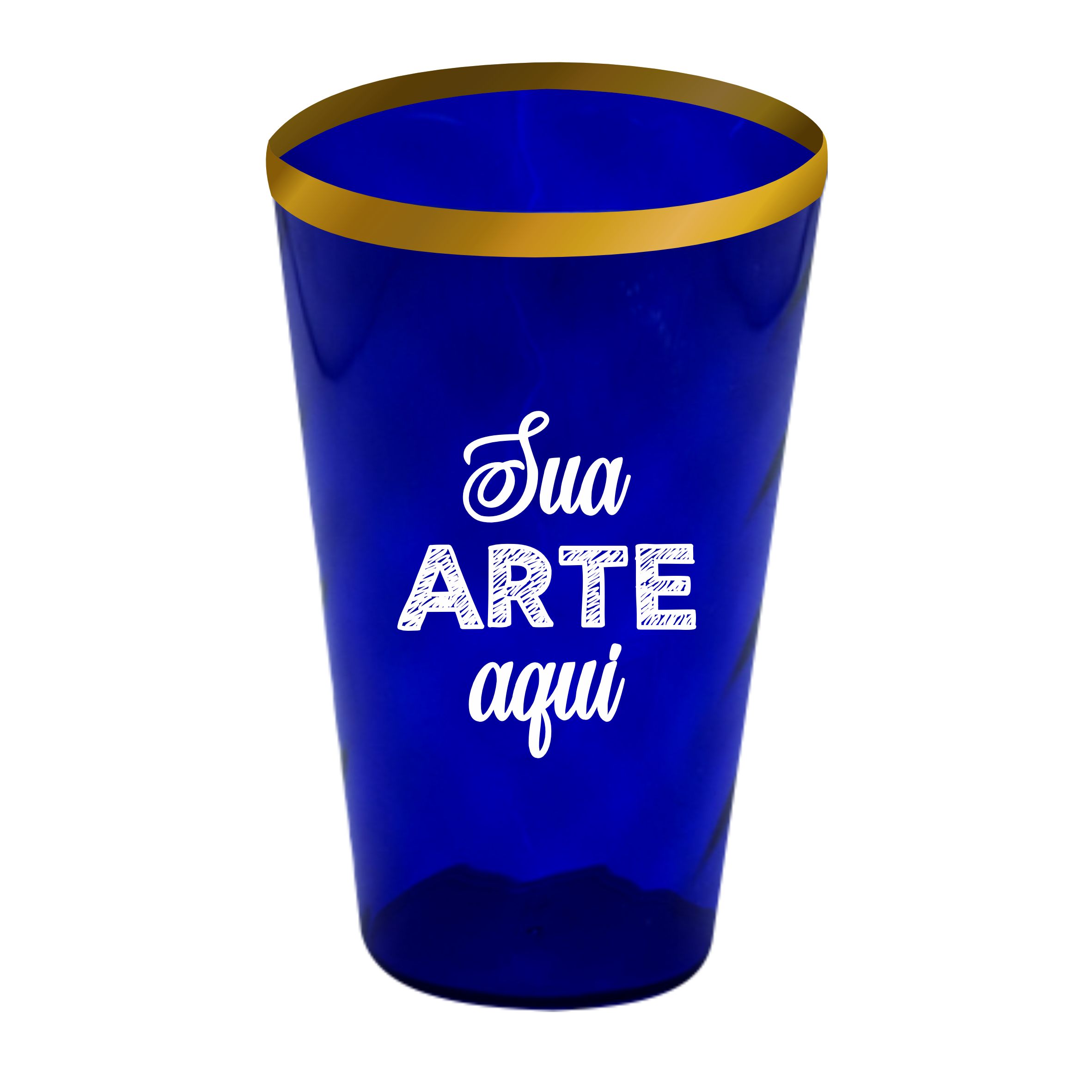 Copo Twister Azul Royal com borda 550 ml Personalizado