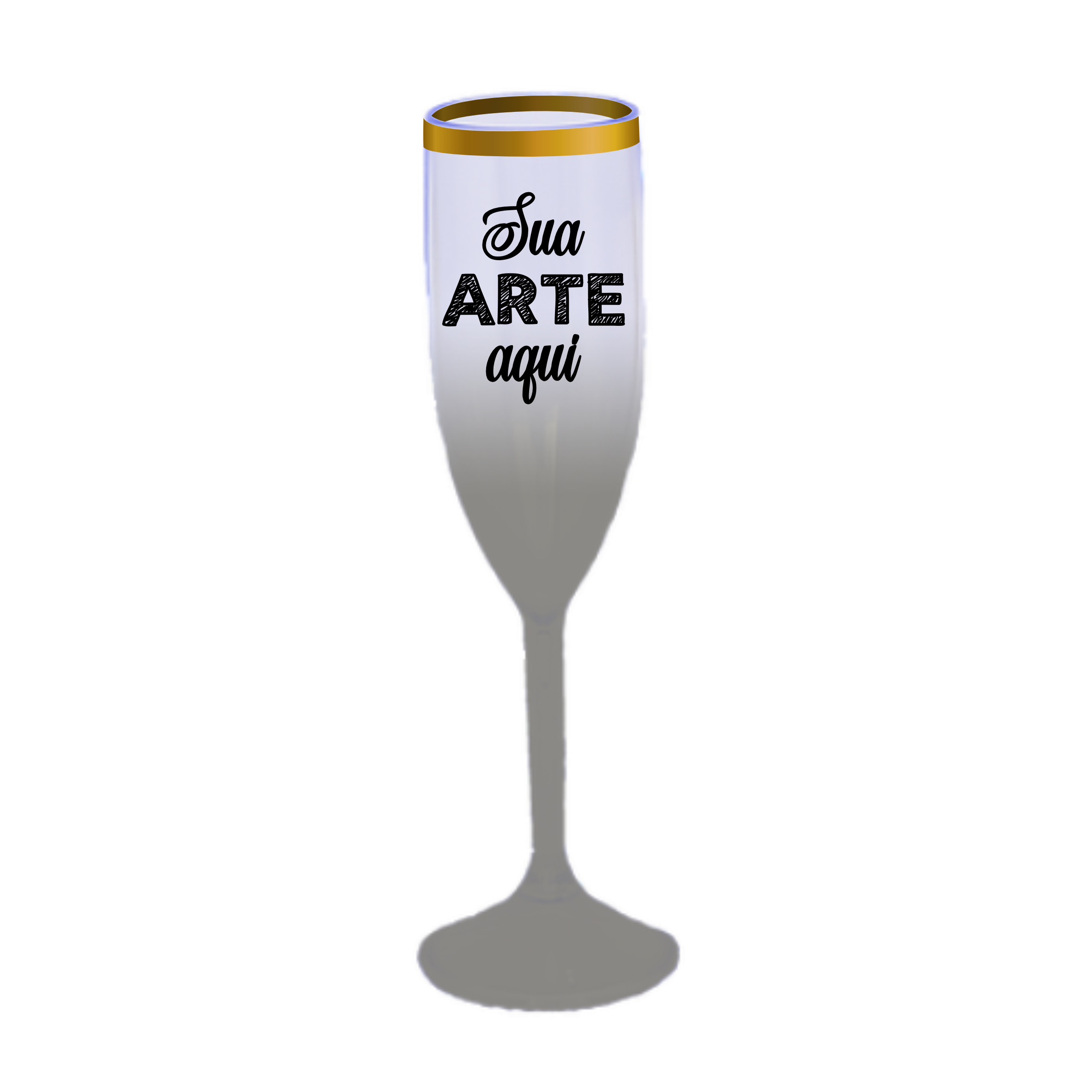 Taça Champagne Jateada Prata 190 ml com Borda Personalizada