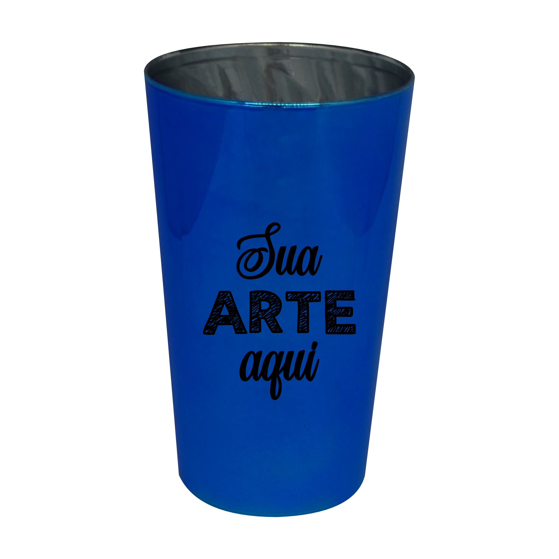 Copo Twister Azul Metalizado 550 ml Personalizado