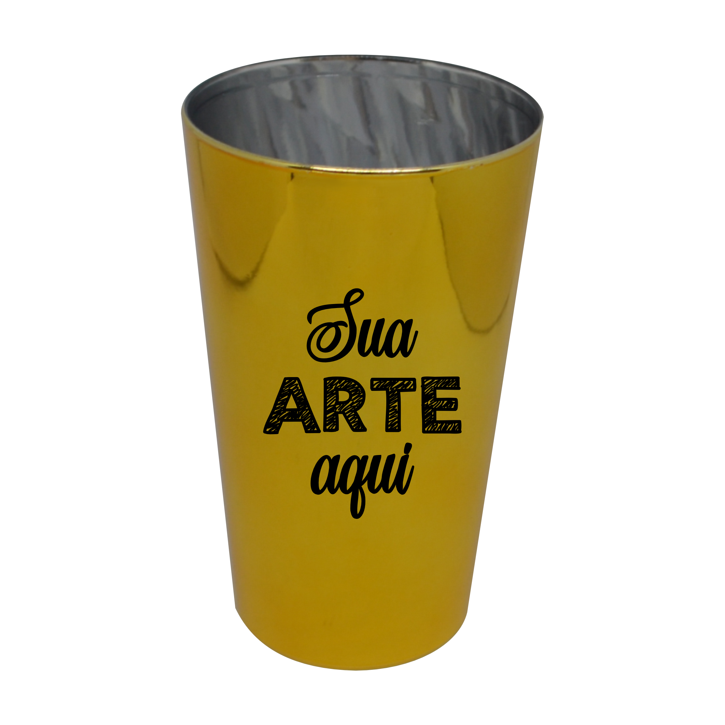 Copo Twister Dourado Metalizado 550 ml Personalizado