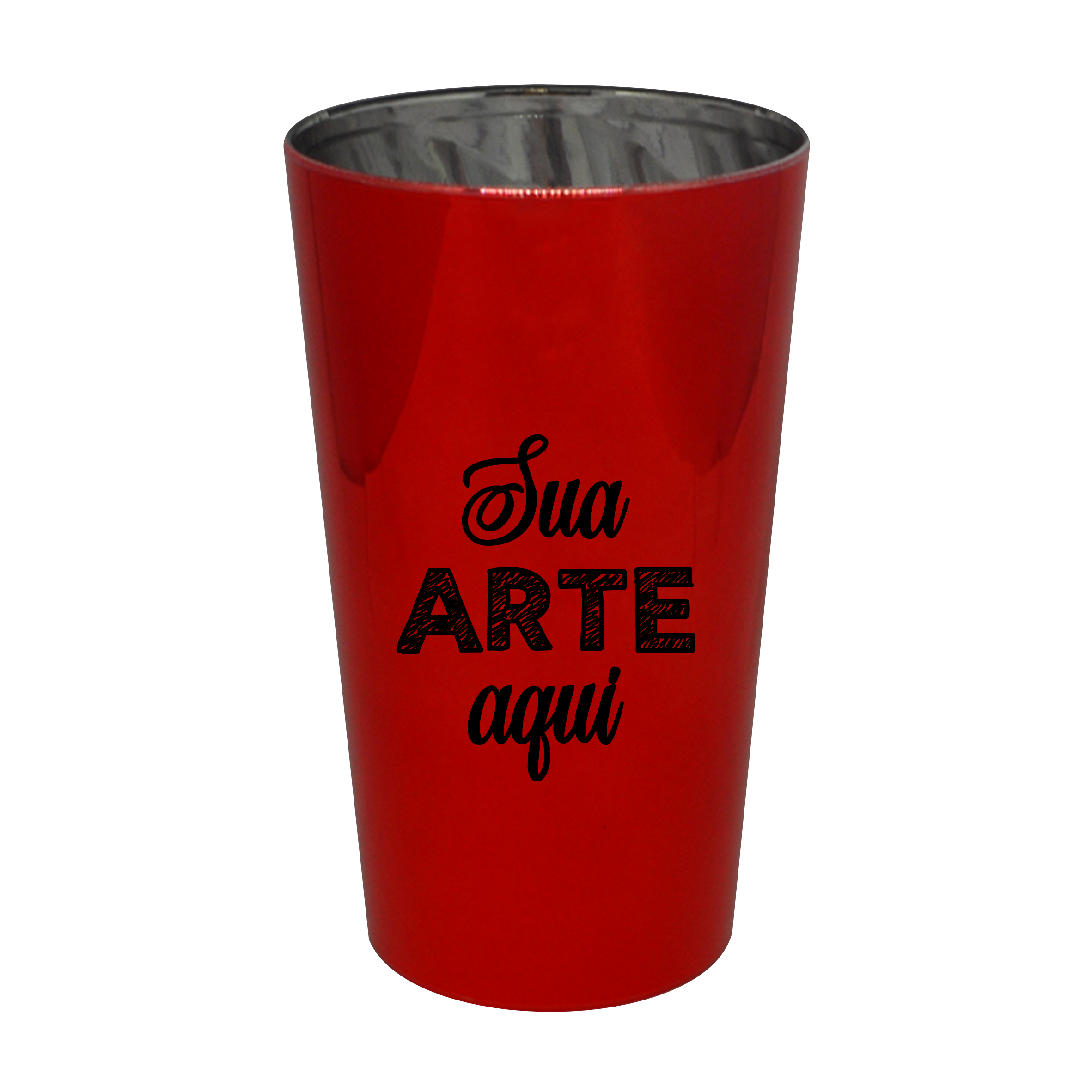 Copo Twister Vermelho Metalizado 550 ml Personalizado